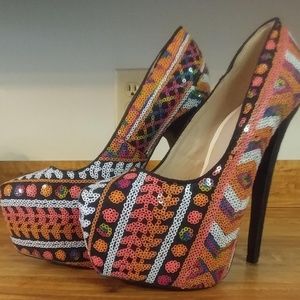 Shoedazzle Sparkle Sequin Stiletto Size 8